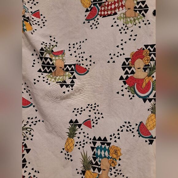 Zara Trafaluc collection white button-up up collared shirt, cap sleeves, size xs - Picture 3 of 11